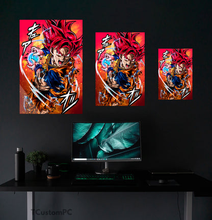 Wall Art Dragon Ball, SSJ Red God