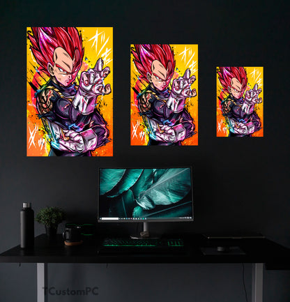 Pintura Dragon Ball, Vegeta SS God Red