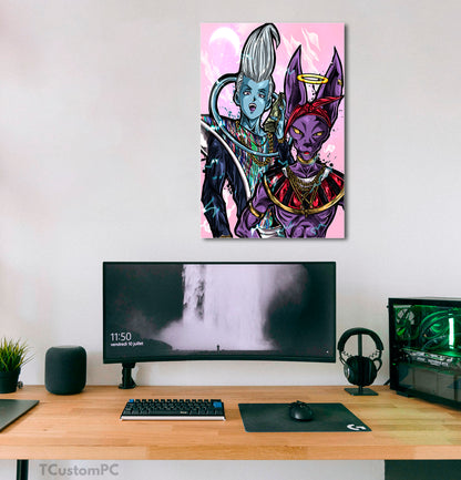 Dragon Ball, pintura de Beerus X Whis