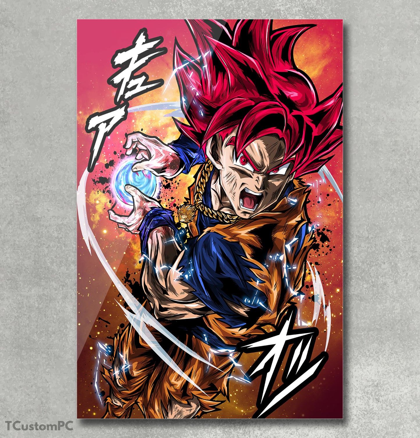 Wall Art Dragon Ball, SSJ Red God