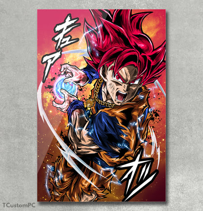 Wall Art Dragon Ball, SSJ Red God