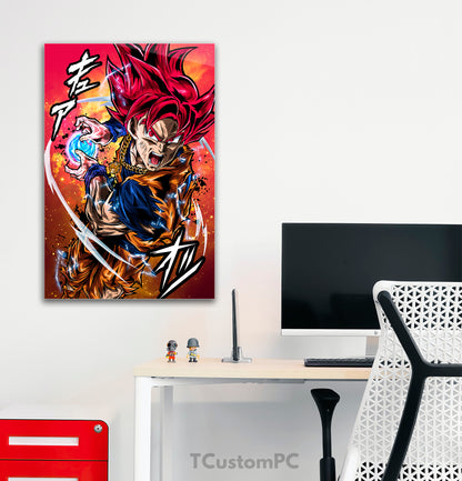 Wall Art Dragon Ball, SSJ Red God