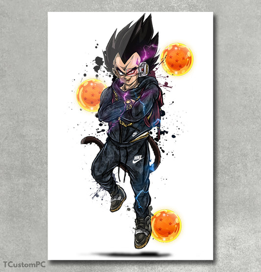 Wall Art Dragon Ball, Vegeta Nike Tech