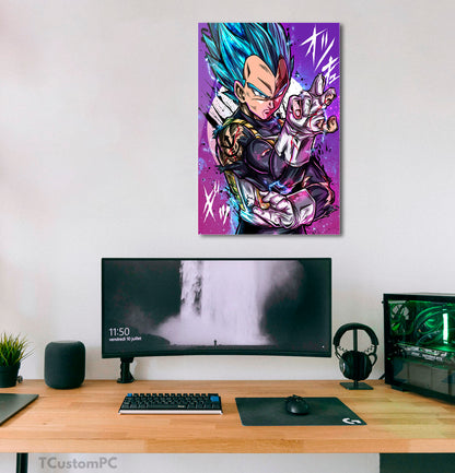 Dragon Ball, pintura Vegeta SS Deus Azul