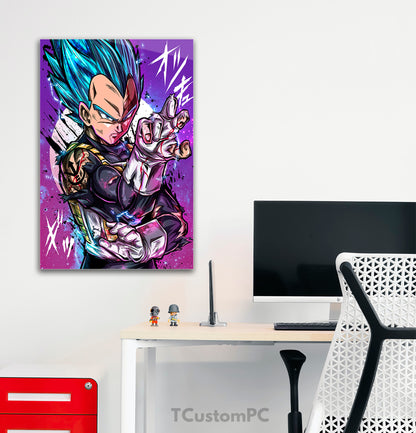 Dragon Ball, pintura Vegeta SS Deus Azul