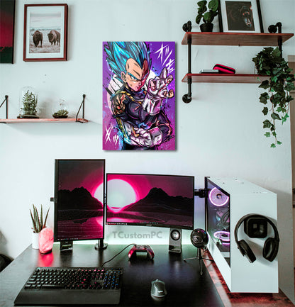 Dragon Ball, pintura Vegeta SS Deus Azul