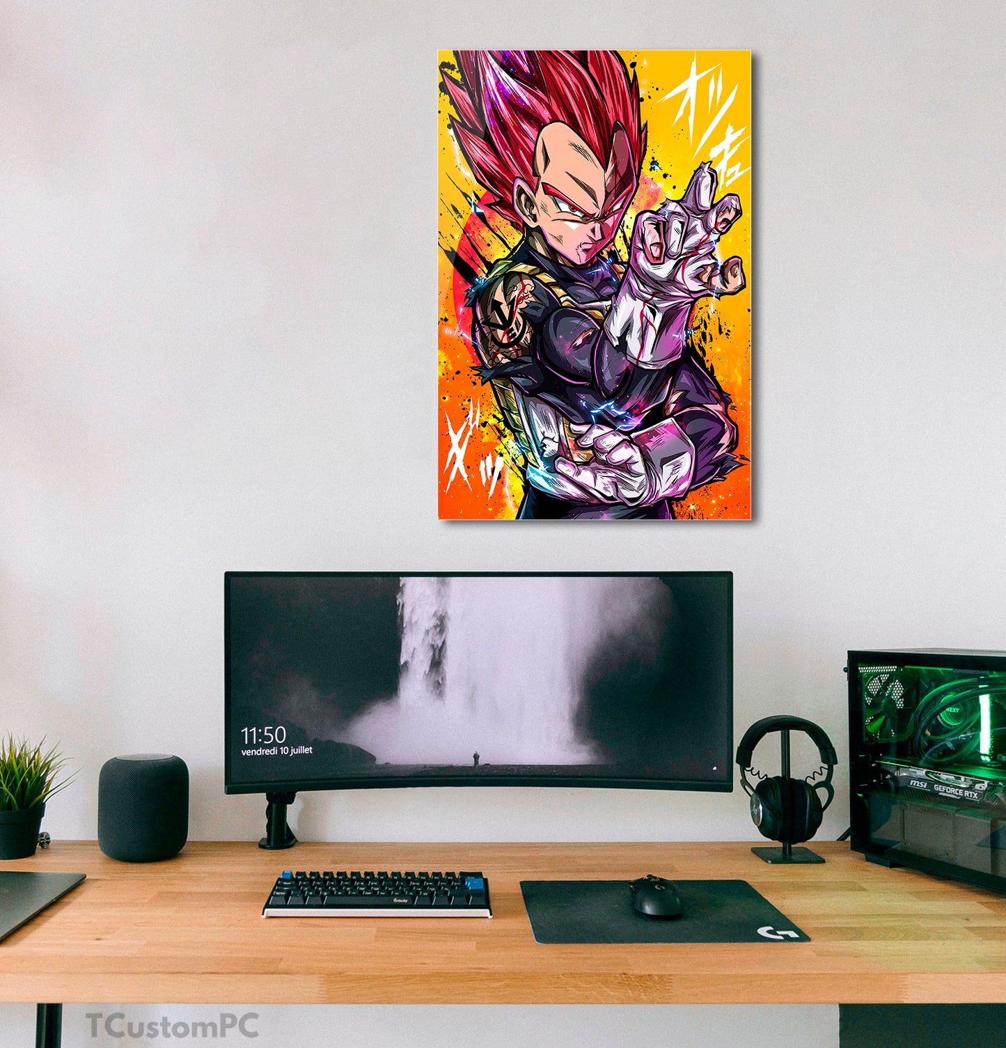 Wall Art Dragon Ball, Vegeta SS God Red