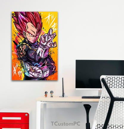 Dragon Ball, Vegeta SS Deus pintura vermelha