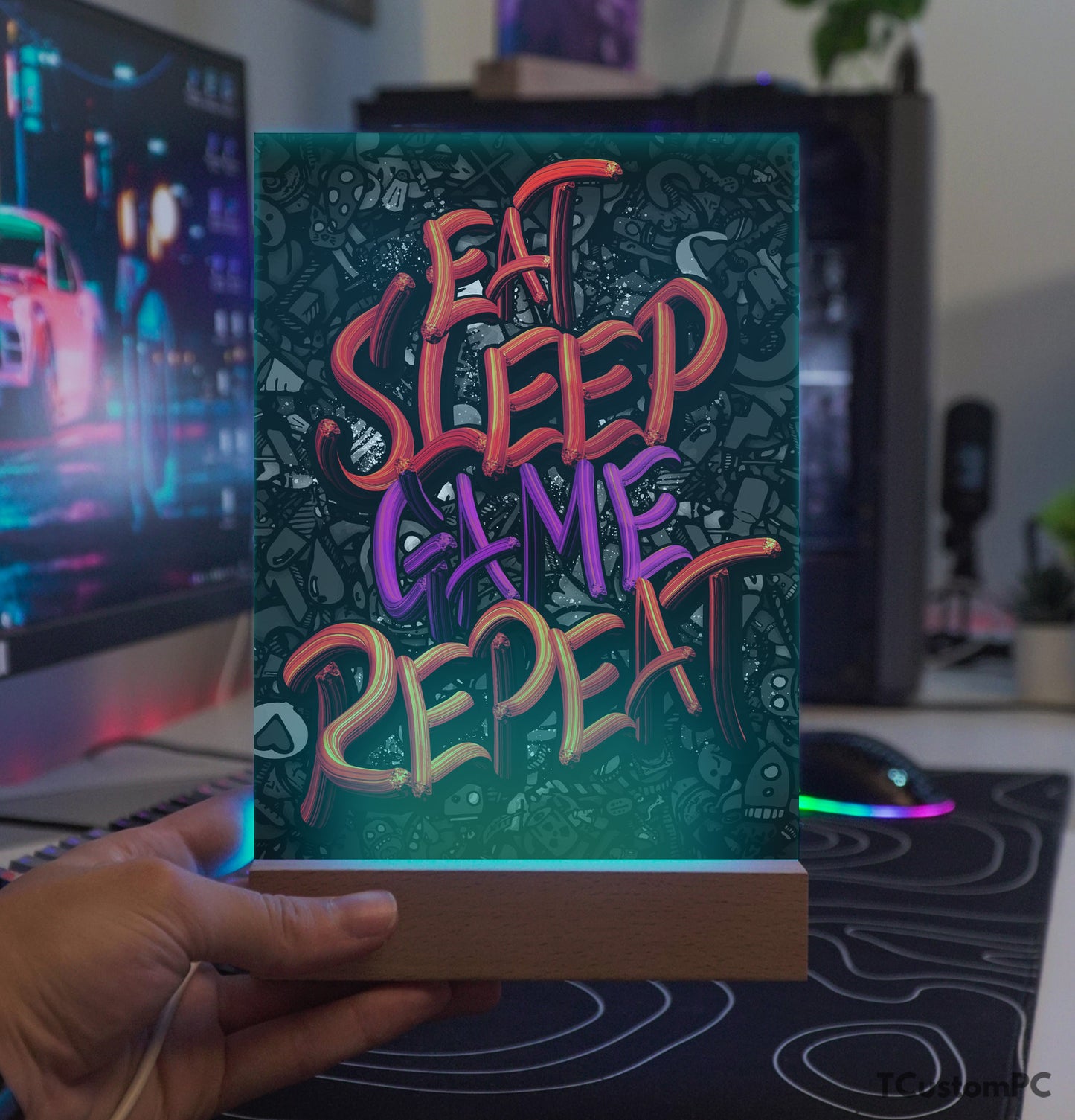 TC-Lamp EatSleepGameRepeat vector