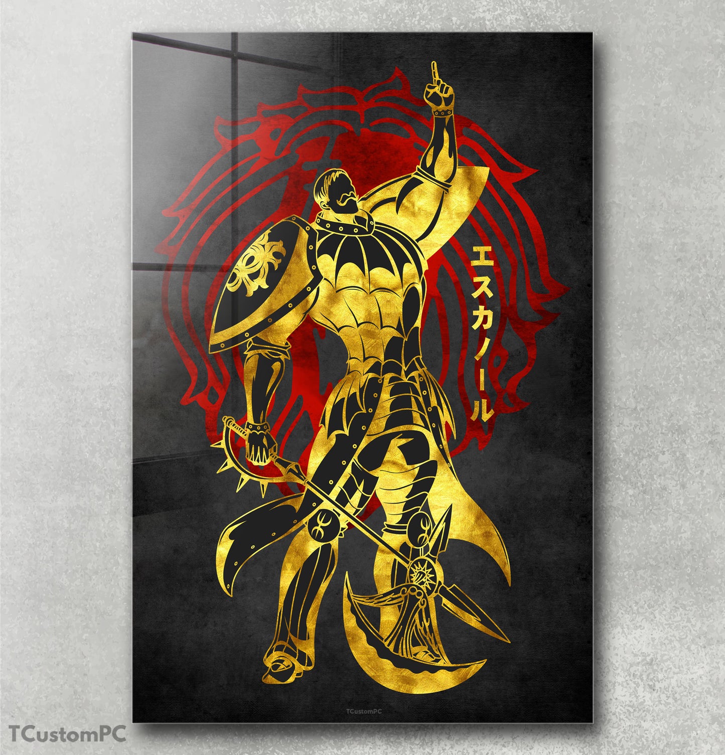 Pintura Escanor Vermelho Dourado