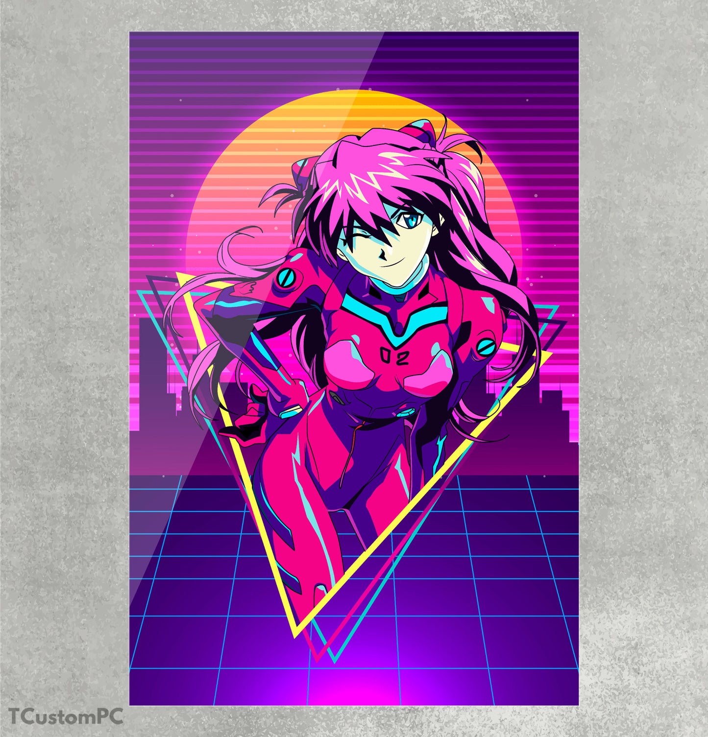 Evangelion Asuka 80s pintura