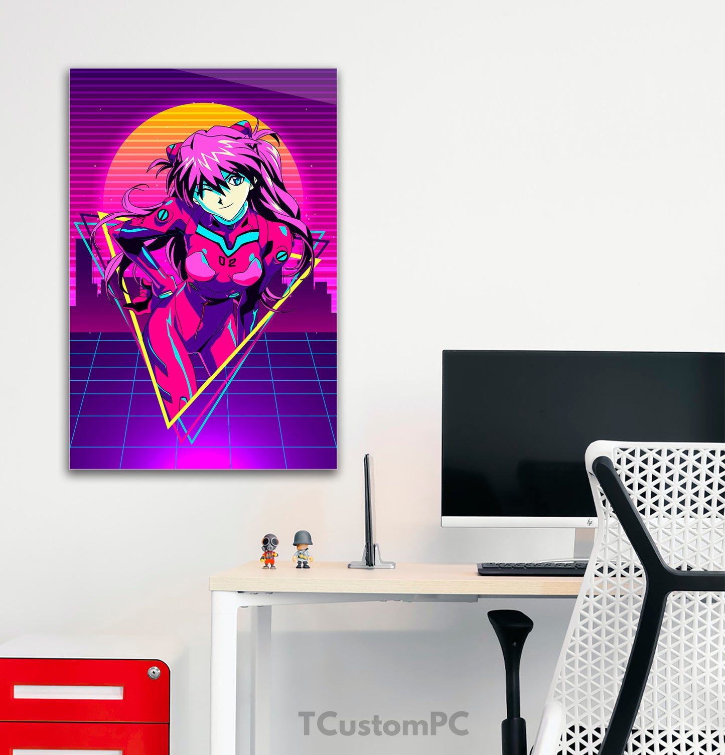 Evangelion Asuka 80s pintura