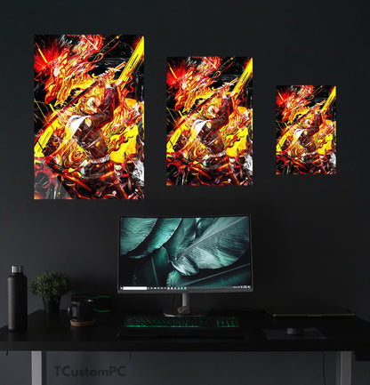 Wall Art Fire Sword Warrior Rengoku Kyojuro