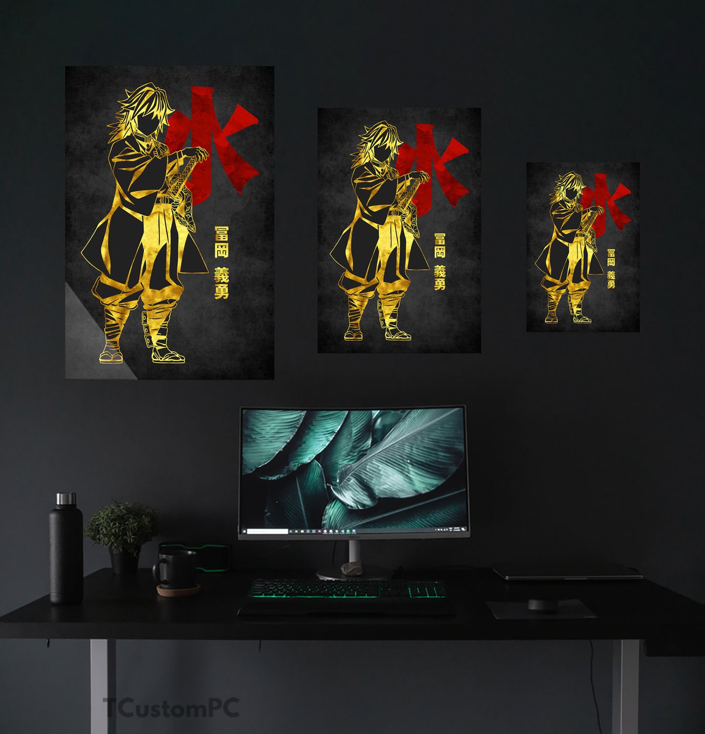 Pintura Giyuu Vermelho Dourado