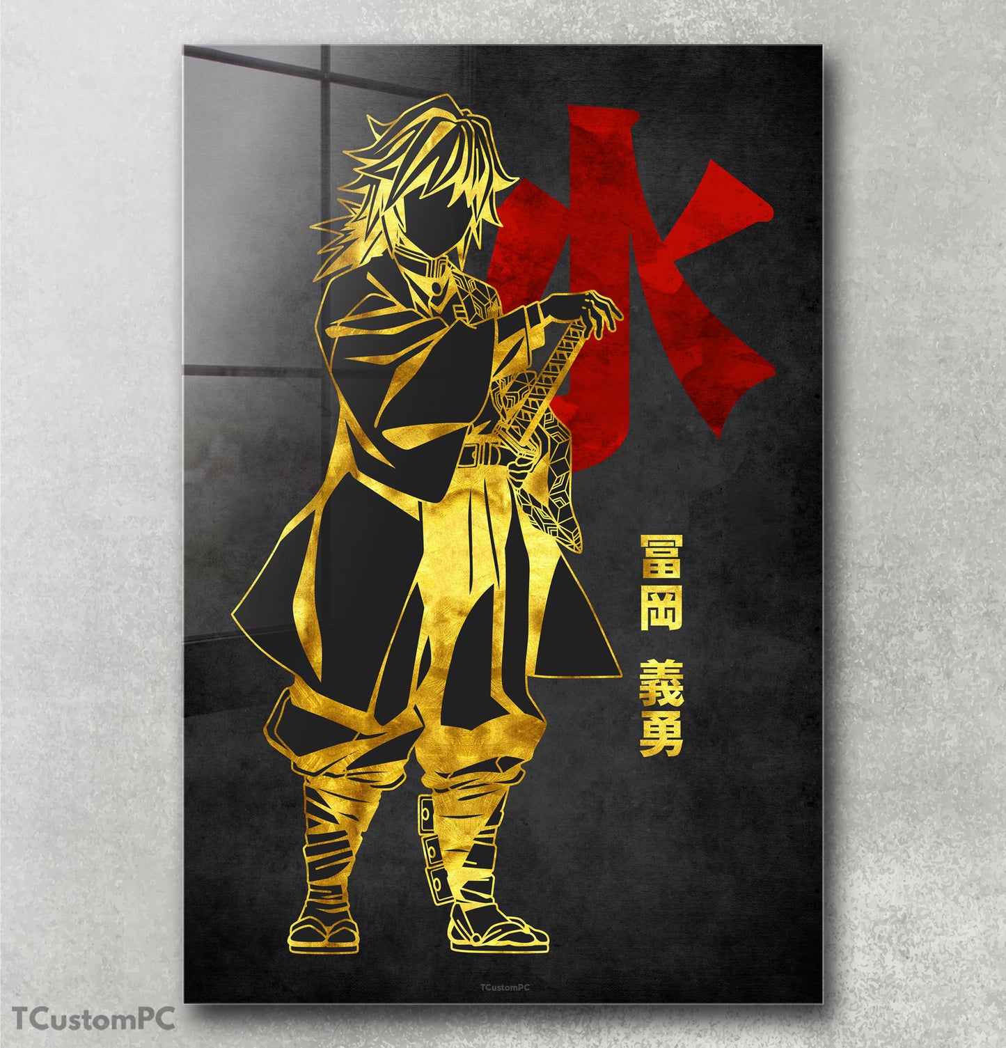 Pintura Giyuu Vermelho Dourado