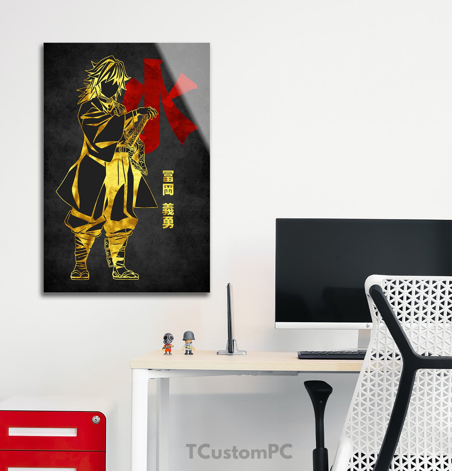 Pintura Giyuu Vermelho Dourado