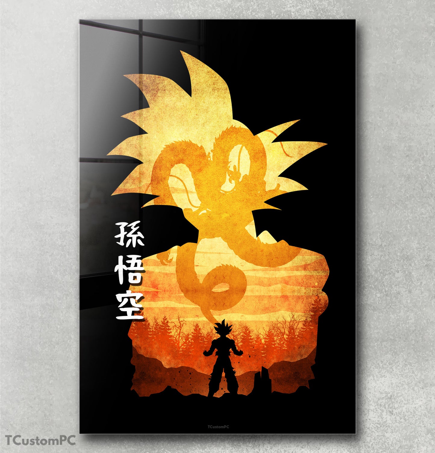 Pintura de silhueta minimalista de Goku 2