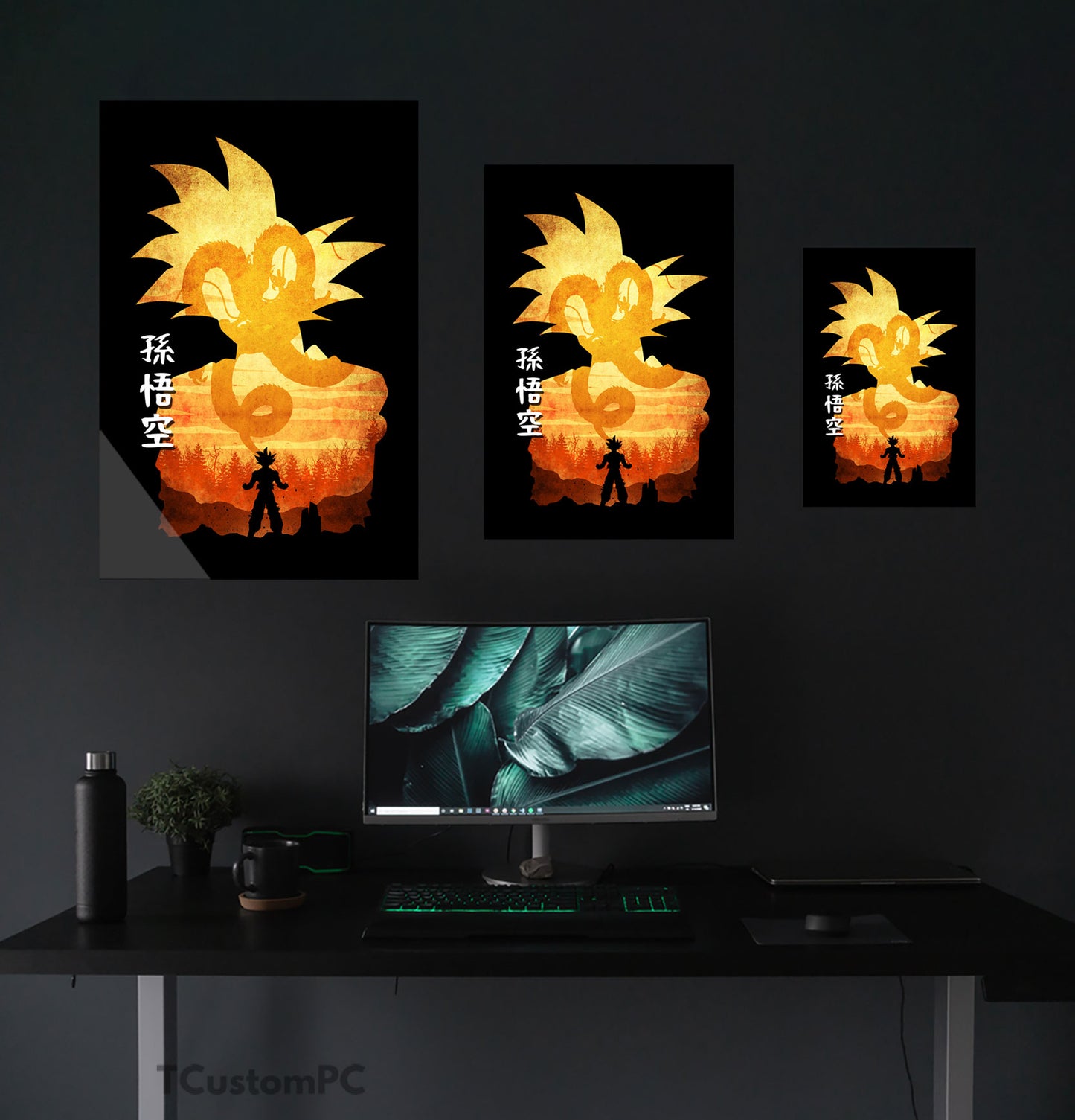 Goku 2 Minimalist Silhouette painting