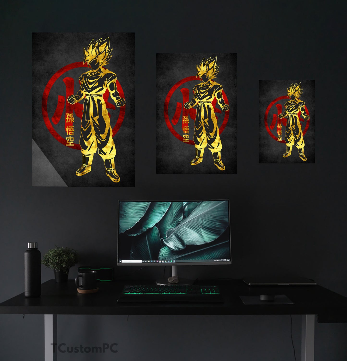 Pintura vermelha dourada de Goku 3