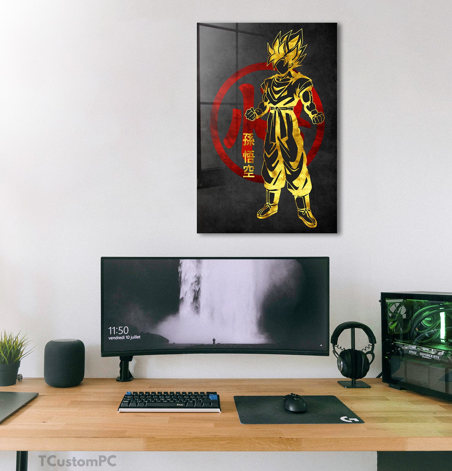 Pintura vermelha dourada de Goku 3