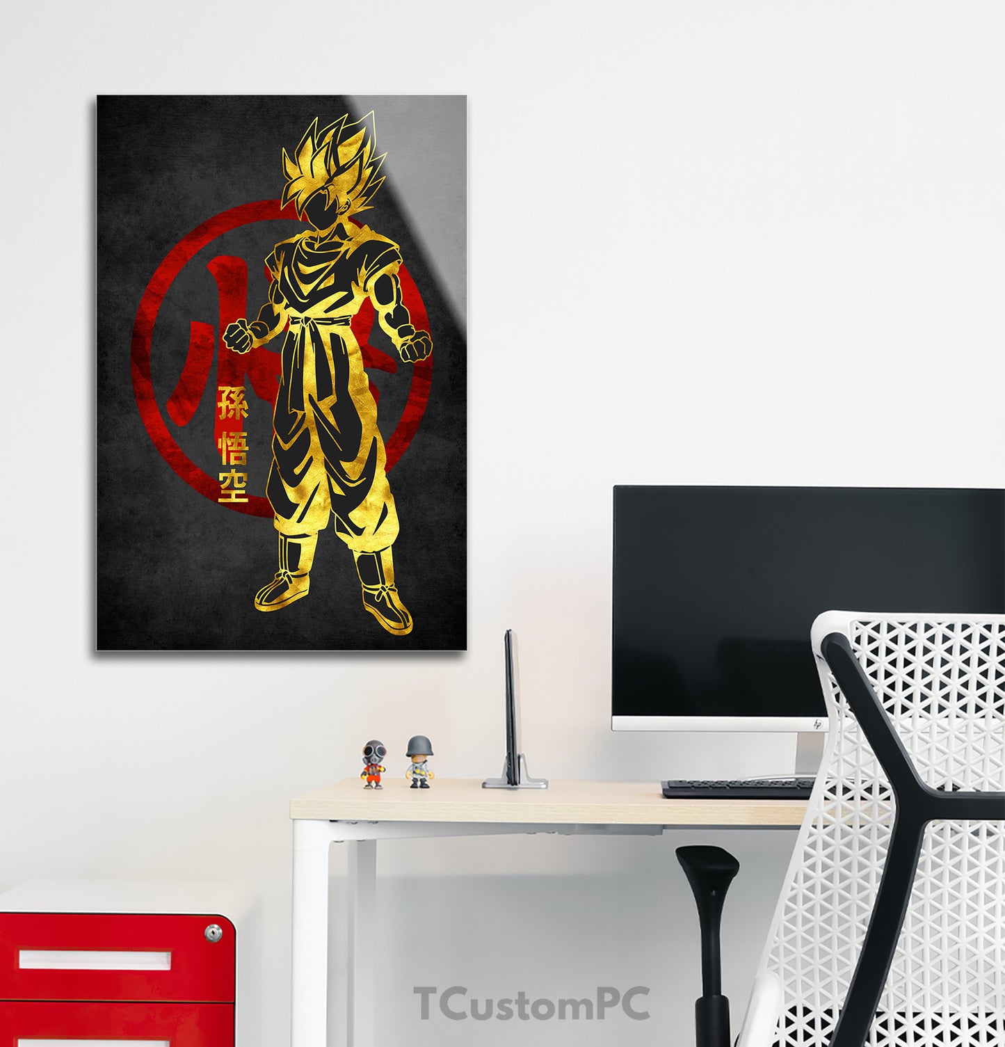 Goku 3 Red Golden painting