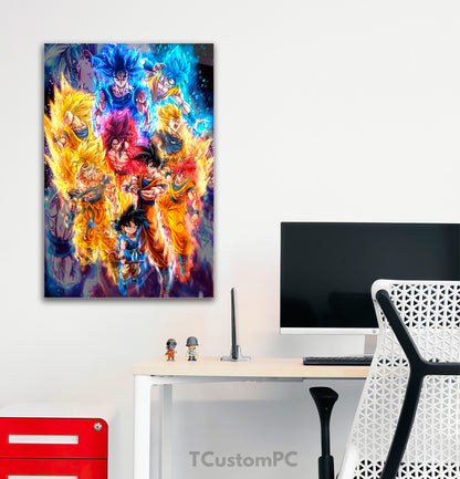 Pintura de todas as formas de Goku