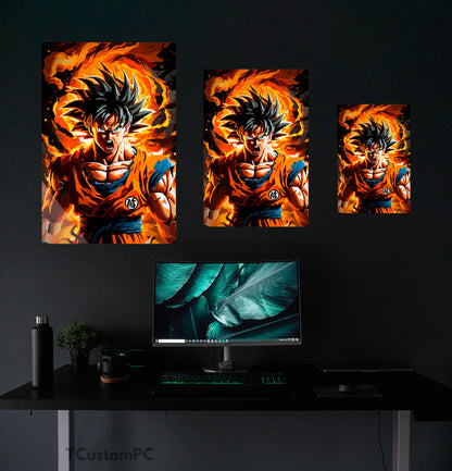 Pintura de Goku irritado