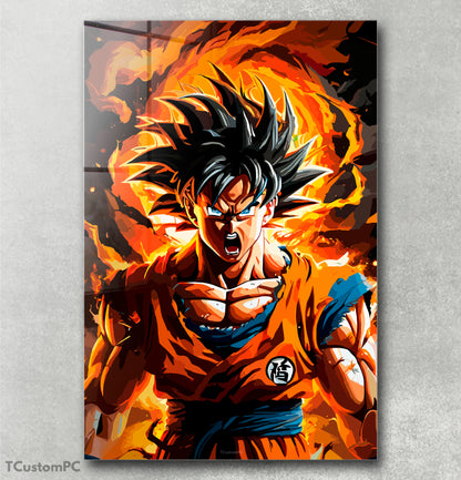 Pintura de Goku irritado