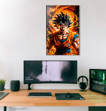 Pintura de Goku irritado