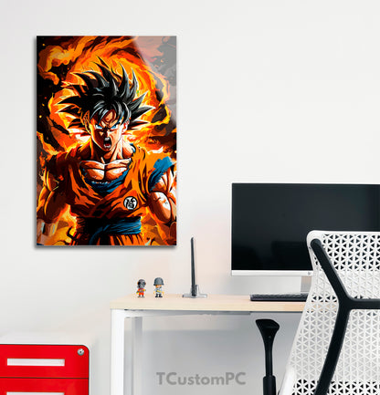 Pintura de Goku irritado