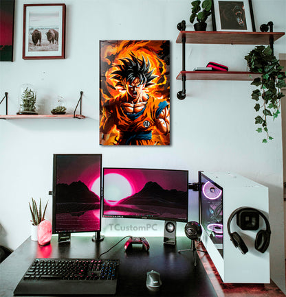 Pintura de Goku irritado