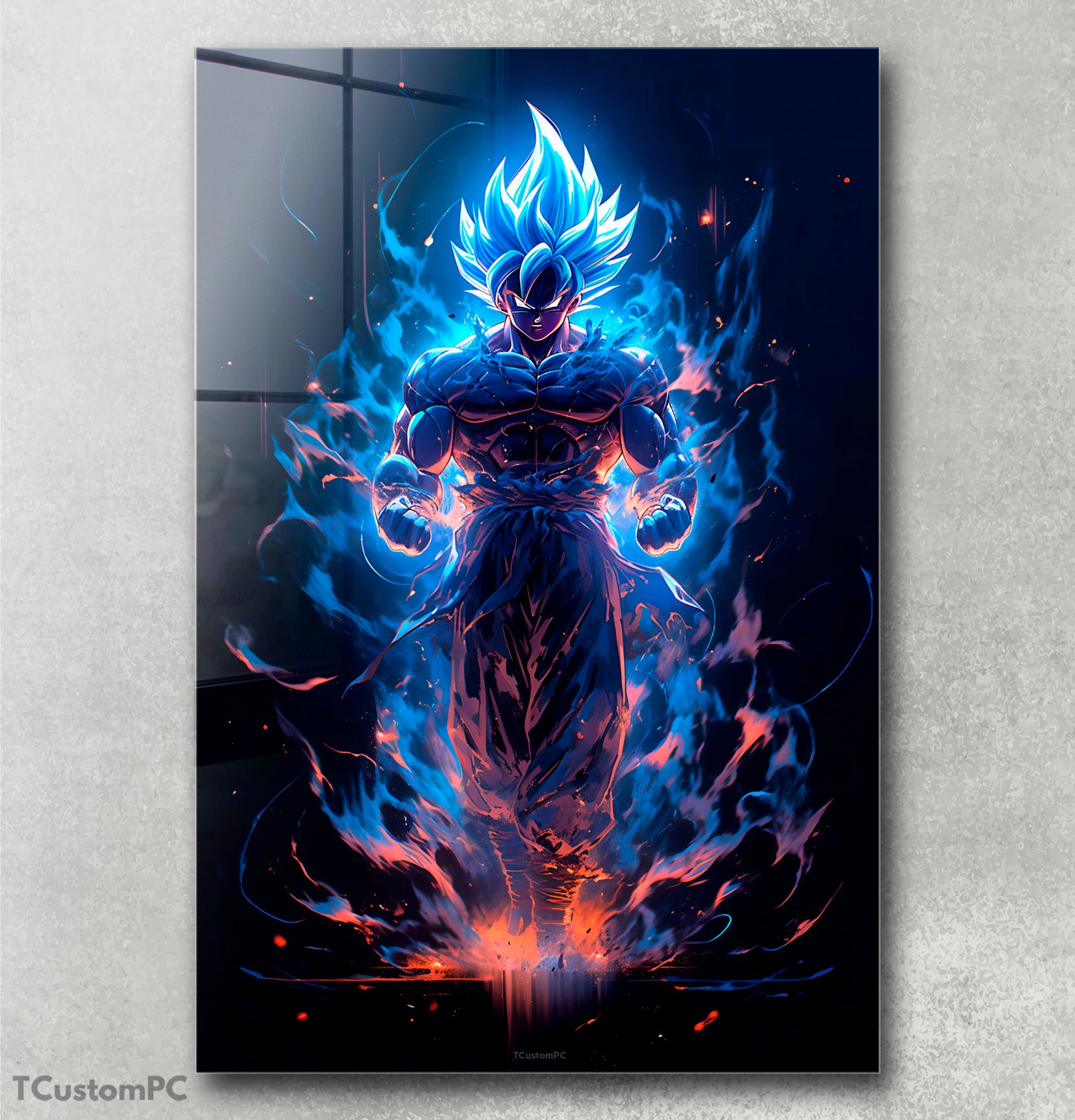 Pintura radiante de Goku Aura