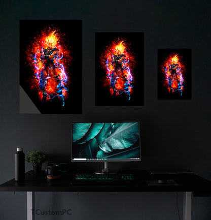 Pintura lendária de Goku Super Saiyajin