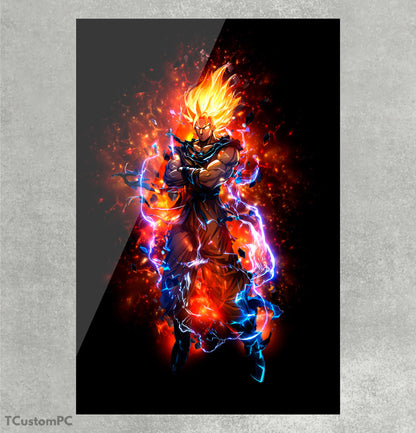 Pintura lendária de Goku Super Saiyajin