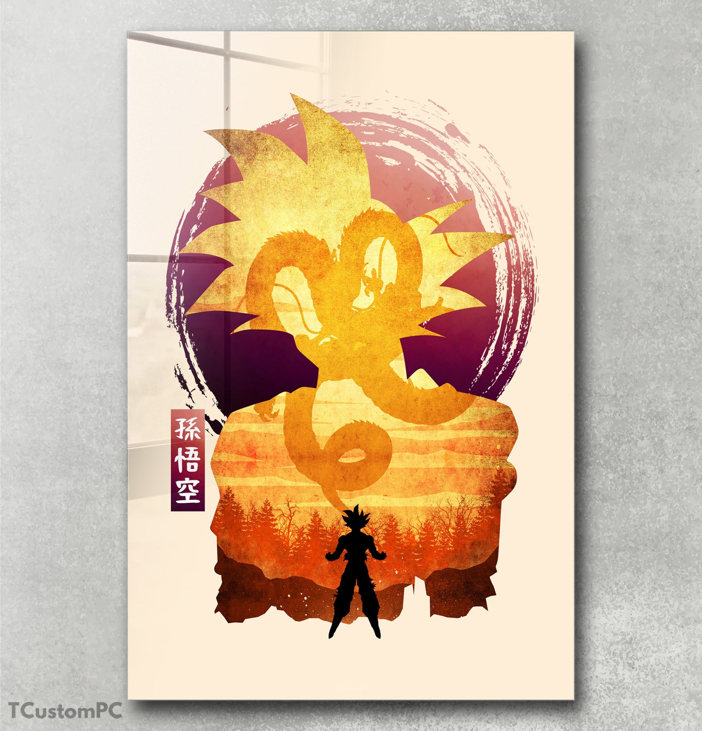 Goku W Minimalist Silhouette painting