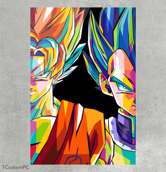 Cuadro Goku & Vegeta Dragonball Colorfull