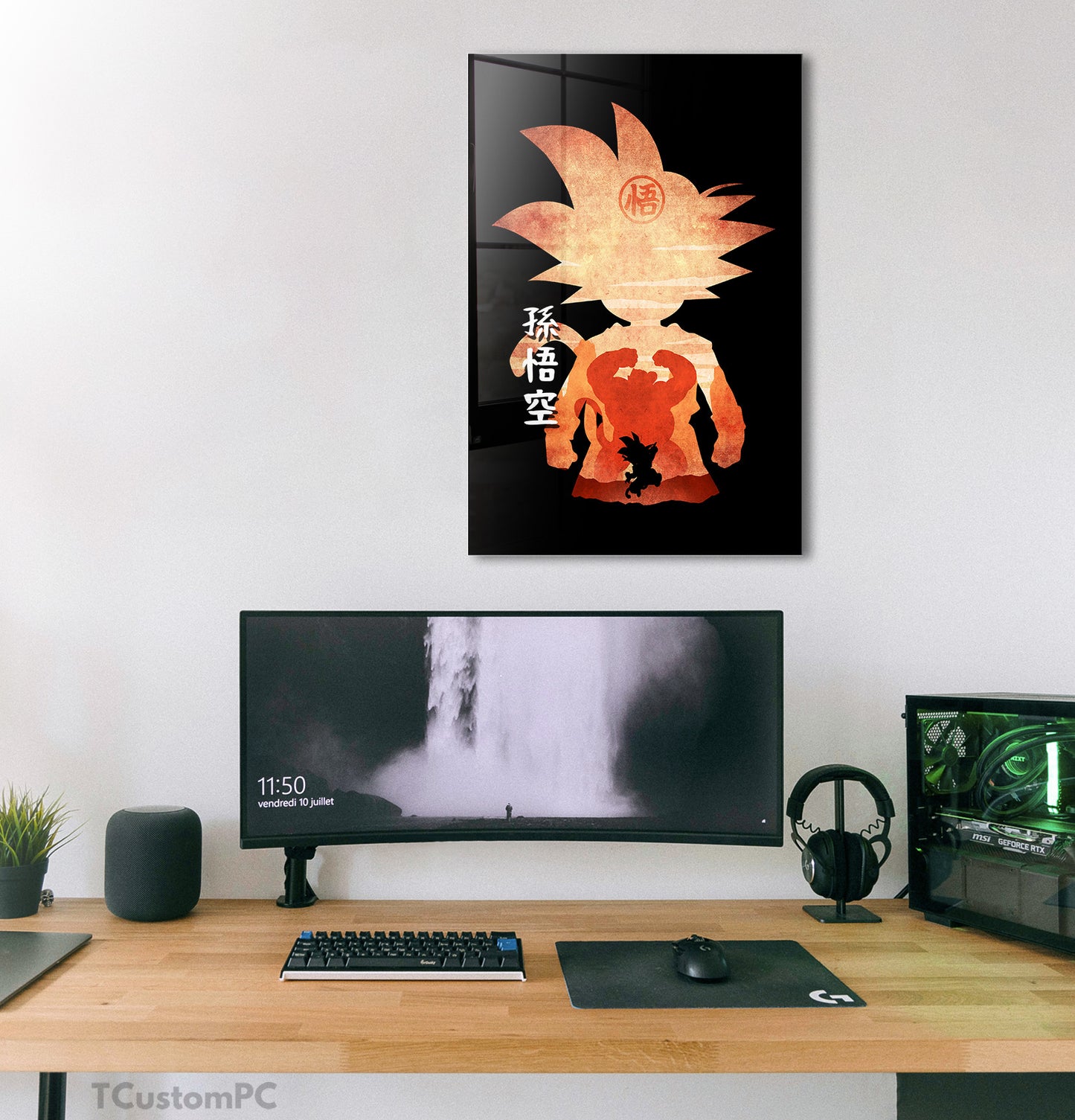 Pintura de silhueta minimalista de Goku