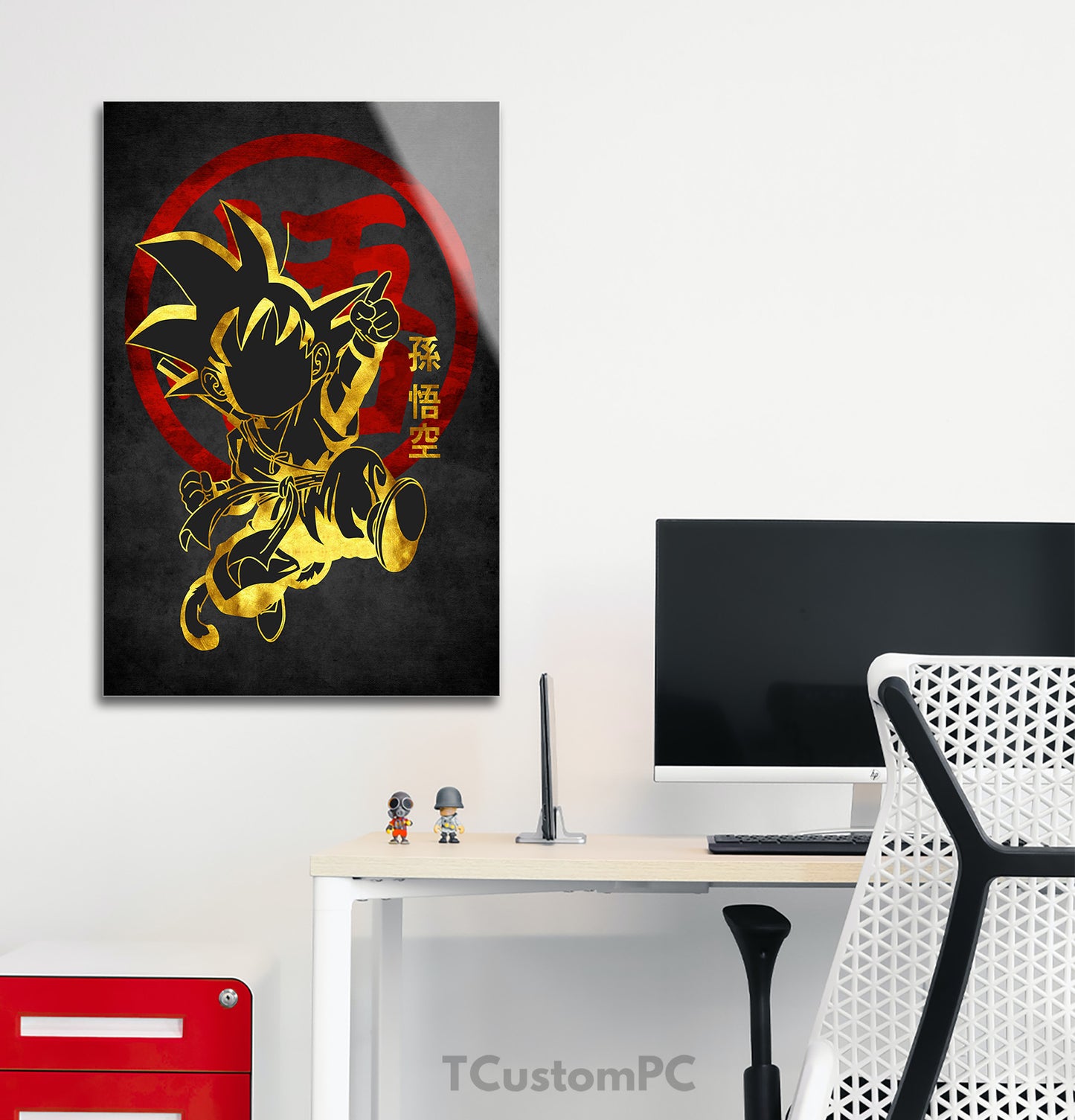 Goku Red Golden painting