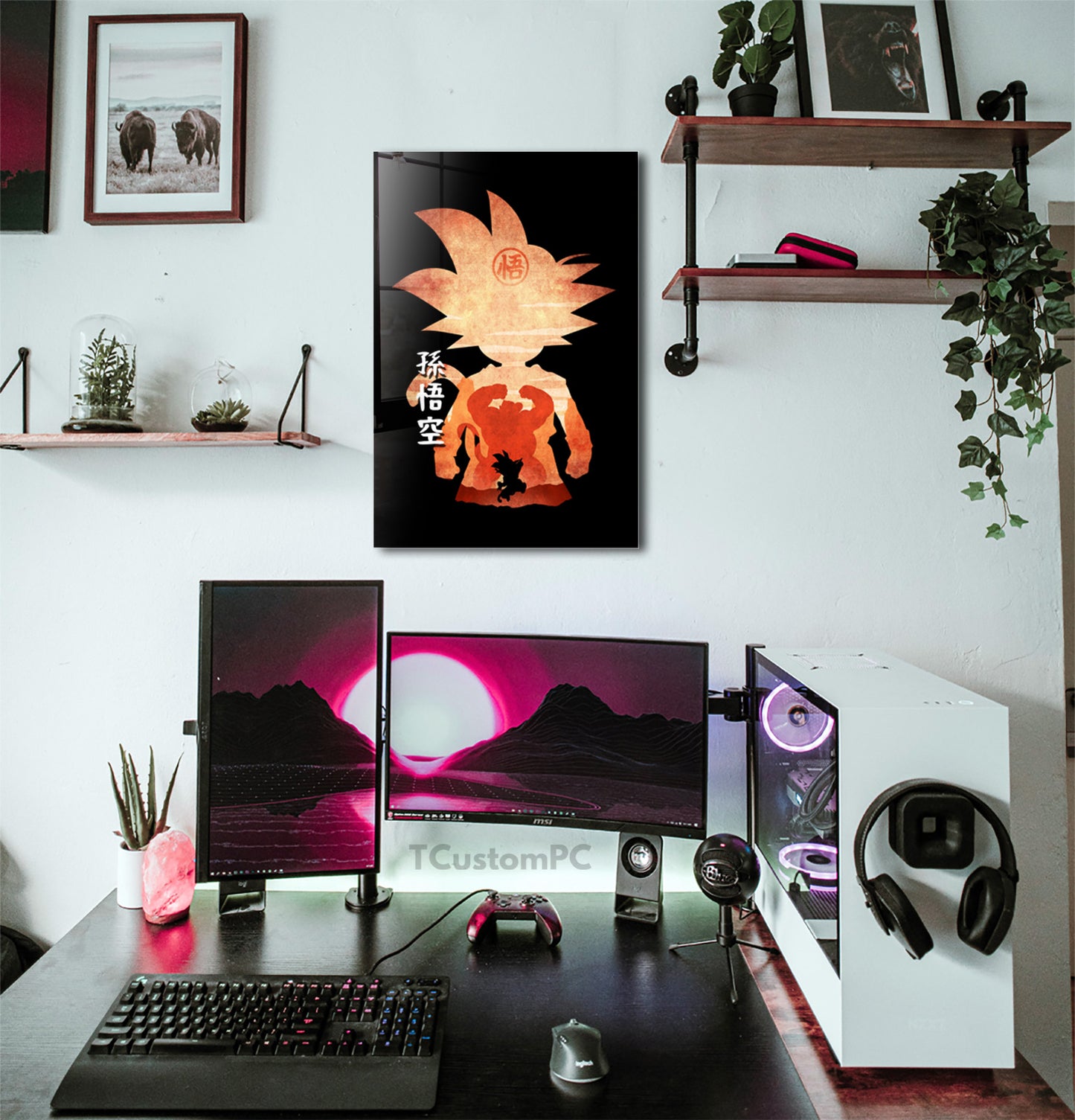 Pintura de silhueta minimalista de Goku