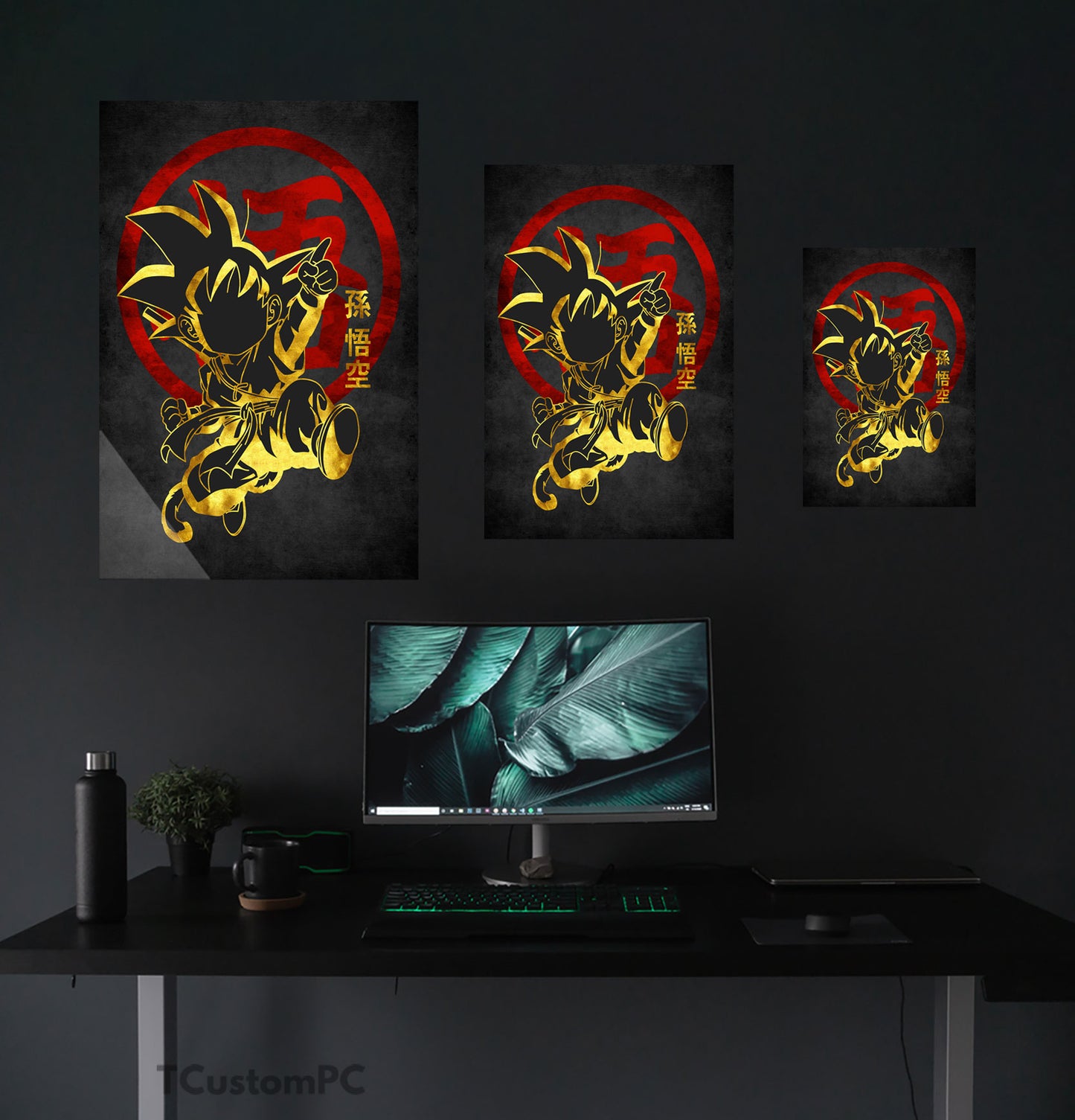 Pintura Goku Vermelho Dourado