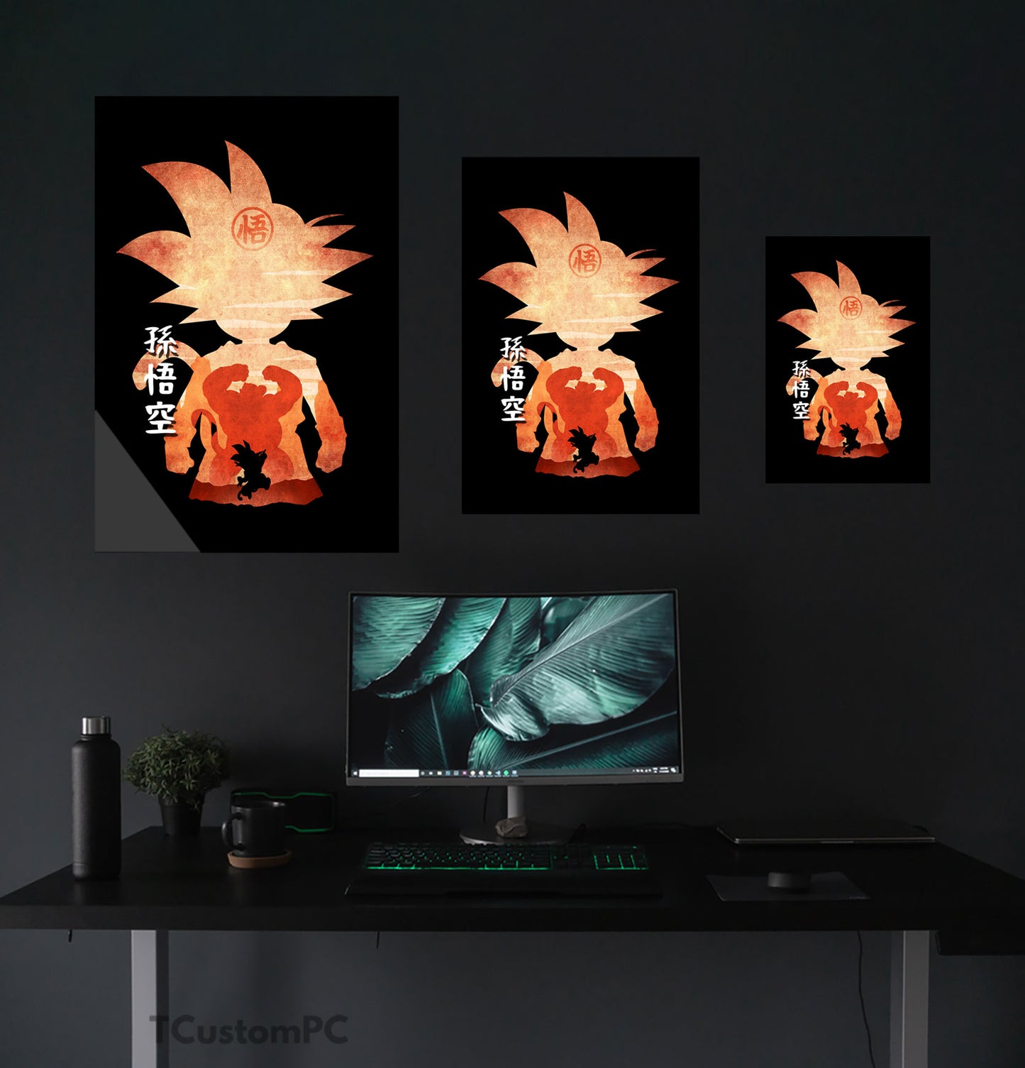 Pintura de silhueta minimalista de Goku