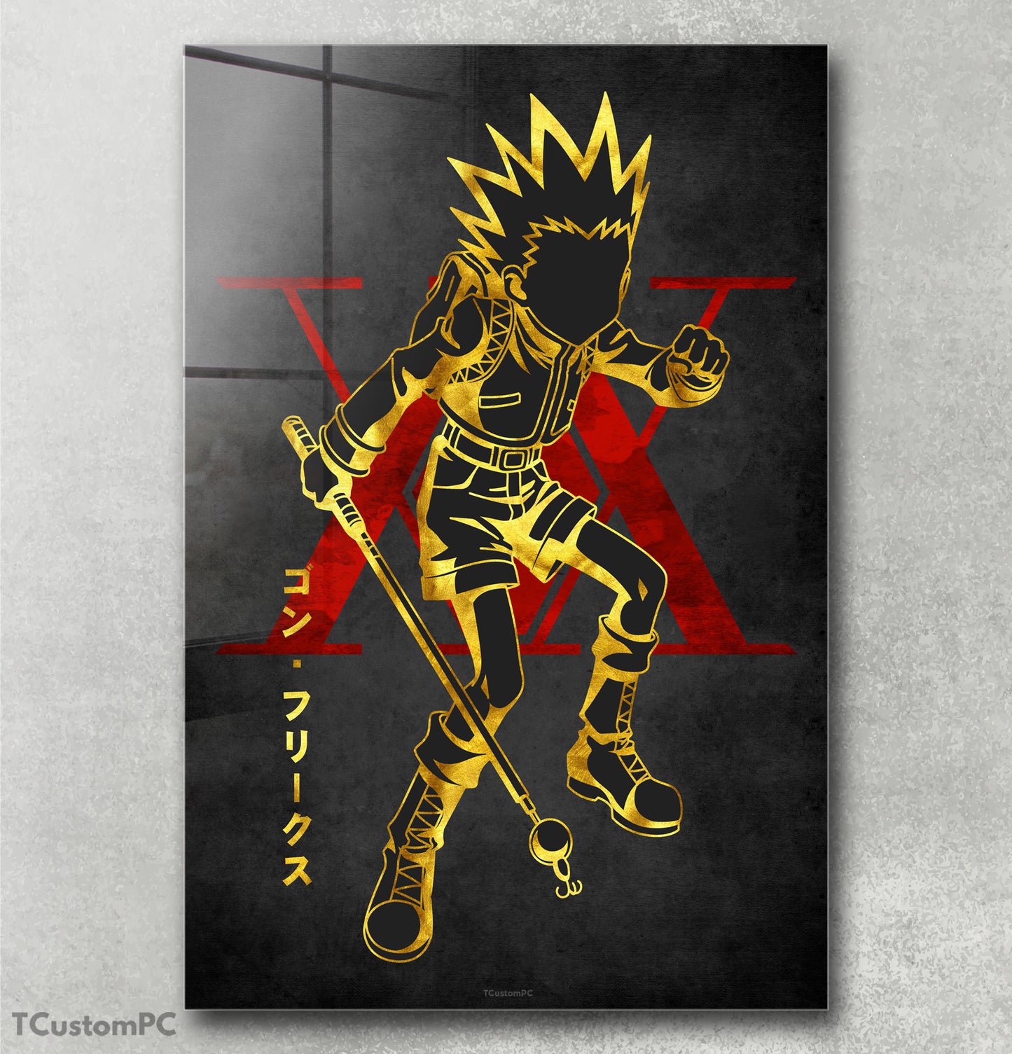 Pintura Gon Vermelho Dourado