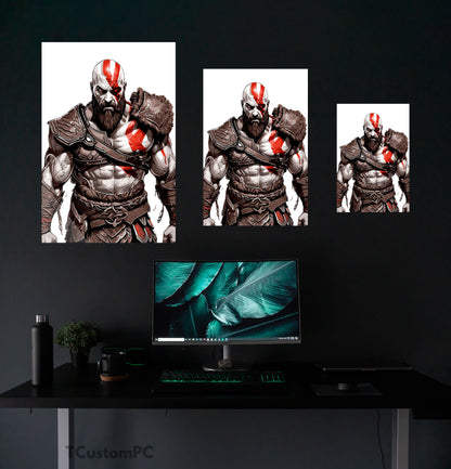 Pintura de Kratos em Good of War