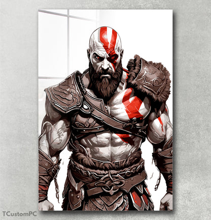 Pintura de Kratos em Good of War