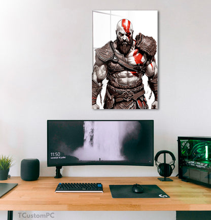 Pintura de Kratos em Good of War