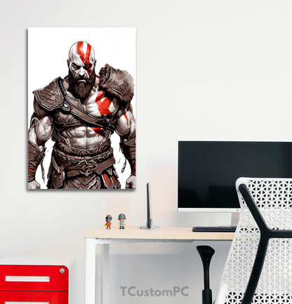 Pintura de Kratos em Good of War