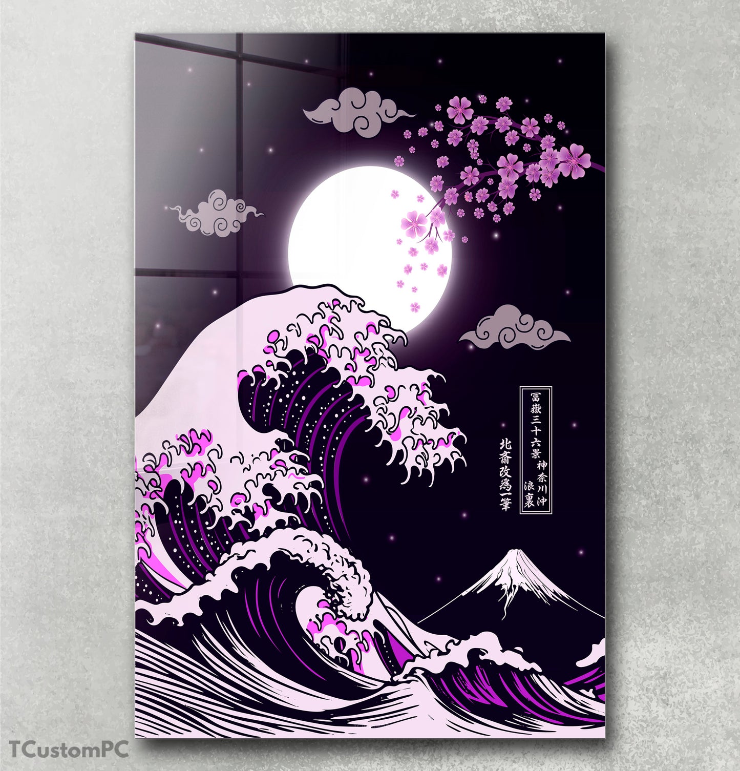 Pintura Great Wave off Kanagawa - Edição Flor de Cerejeira