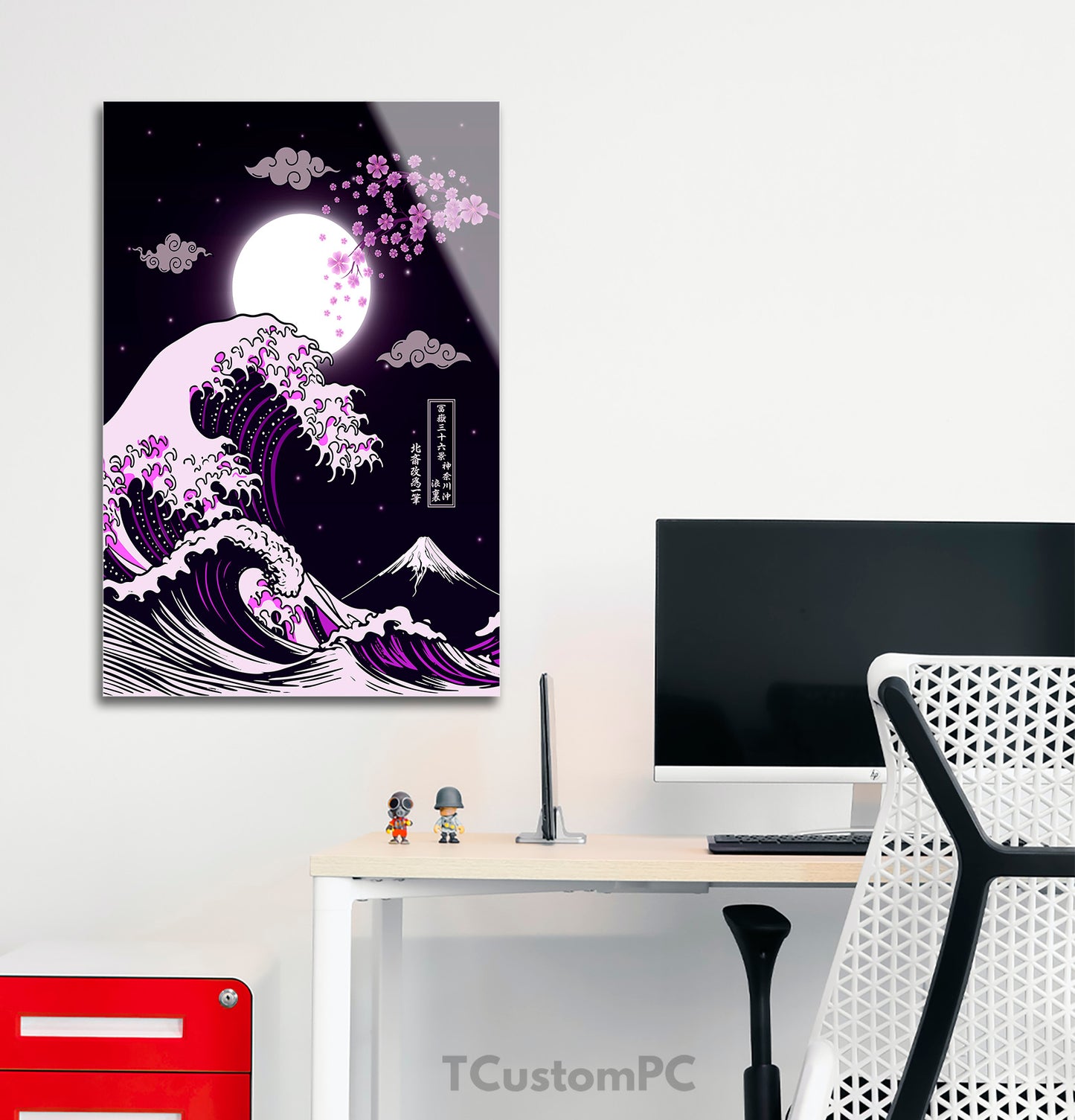 Great Wave off Kanagawa painting - Cherry blossom Edition