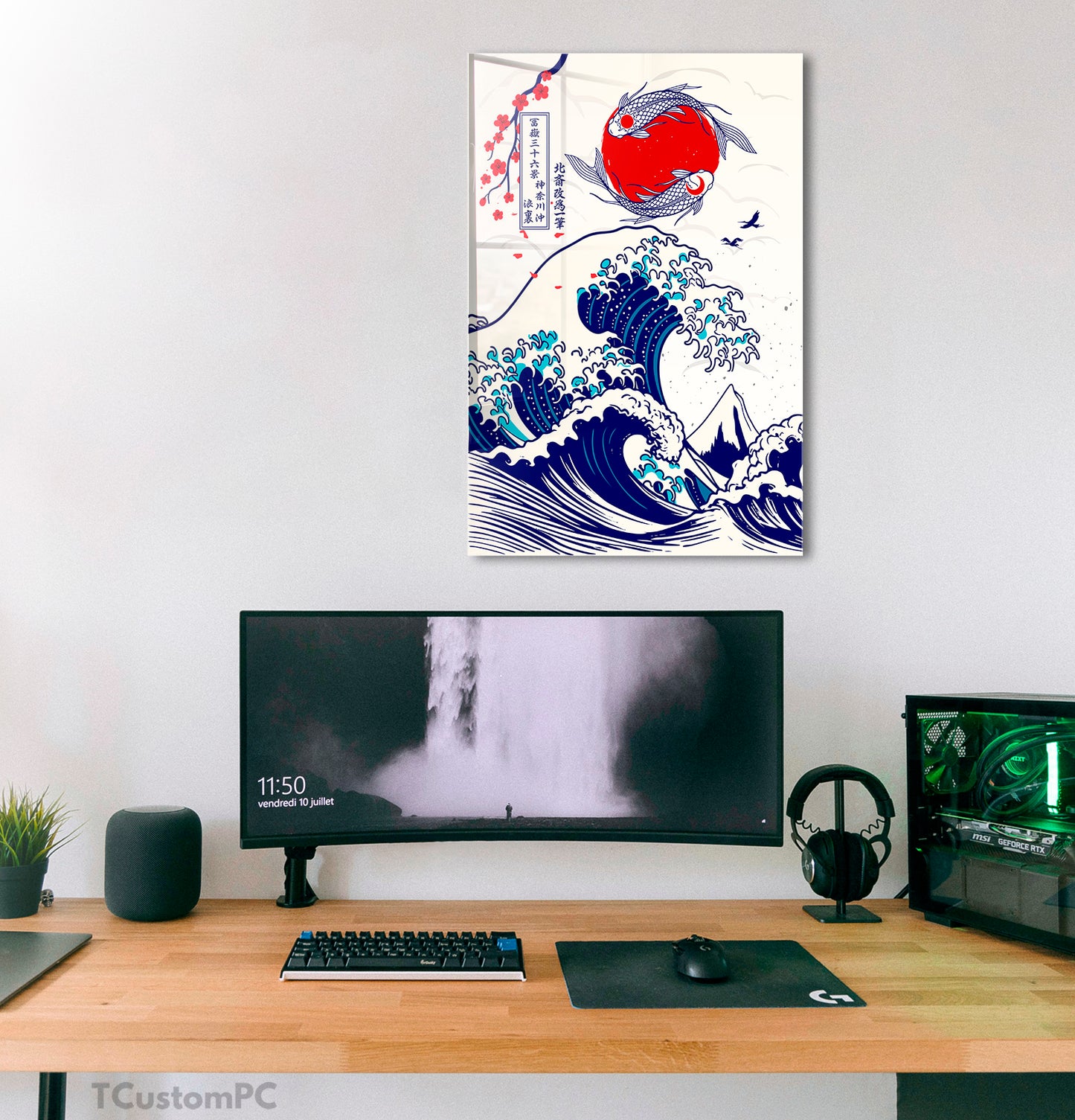 Pintura Great Wave off Kanagawa - Edição Koi