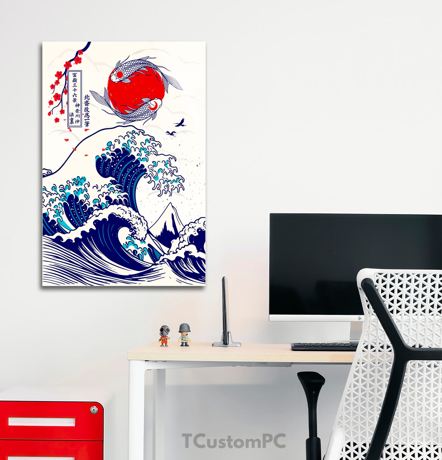 Pintura Great Wave off Kanagawa - Edição Koi